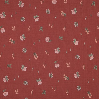 nog 1,3m - roze (oud rouge) groen wit roze bloemen en blaadjes hydrofiel (op=op)