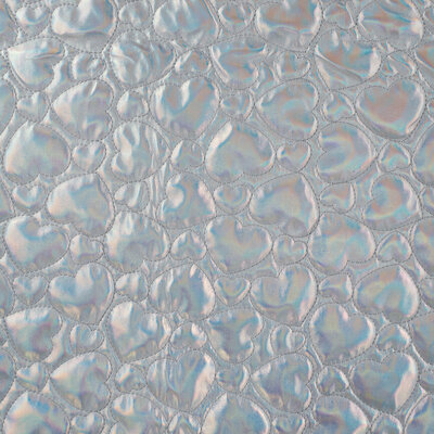 zilver hartjes gewatteerde jassenstof (op=op)