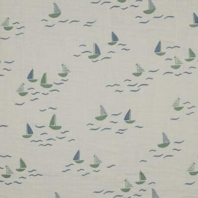 wit (ecru) jeans blauw zee groen bootjes - hydrofiel (op=op)