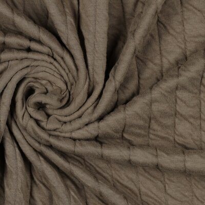 beige (donker taupe) strepen gevoerde tricot (op=op)