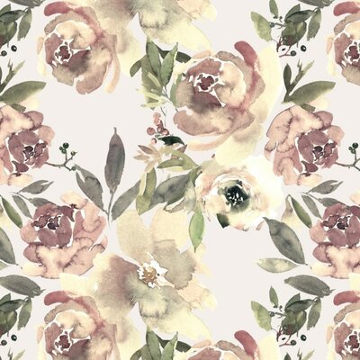 wit (off white) beige creme taupe groen rozen bloemen digitale french terry jogging (op=op)