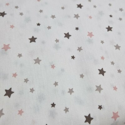 white grey pink beige night stars cotton