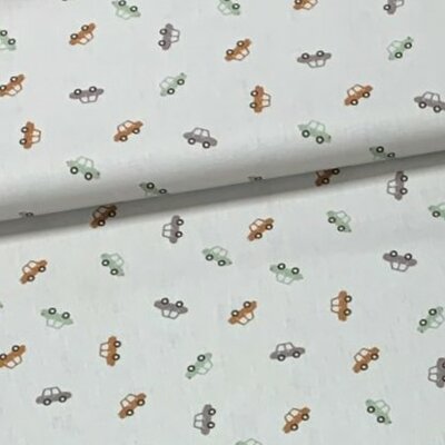 beige cognac dusty groen taupe Autootjes poplin katoen (op=op)