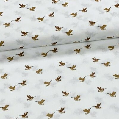 wit (off white) beige cacao bruin Kolibrie Vogeltjes hydrofiel