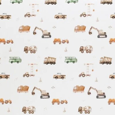 wit (off white) cacao dusty groen camel bruin Werk Bouwvoertuigen - digitale tricot (op=op)