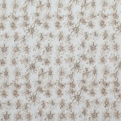 off white beige taupe Water lily flowers digital jersey