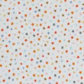 wit (off white) rood blauw roze groen geel sterretjes - digitaal tricot (op=op) ***B summerdeal