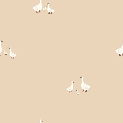 beige wit ganzen Gans poplin katoen (op=op)