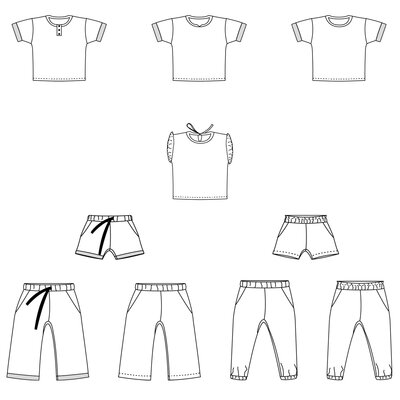 Nio/Nia short, shirt en broek - kids naaipatroon - Bel'etoile