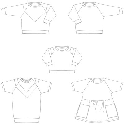 Isa sweater, jurk en top - kids naaipatroon - Bel'etoile