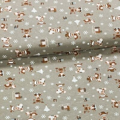 beige wit bruin sneeuw kerstboom rendier x-mas - tricot