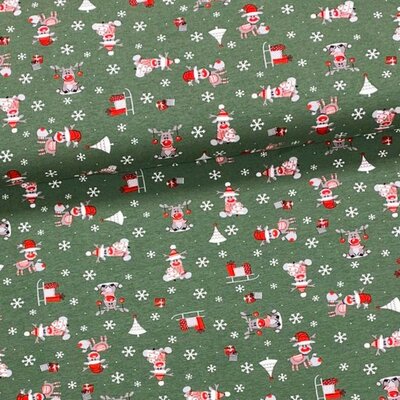 green white red beige snow rendeer x-mas jersey