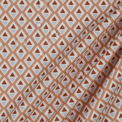 perzik blauw donker rood Triangels in Wieber digitaal GECOAT katoen (op=op)