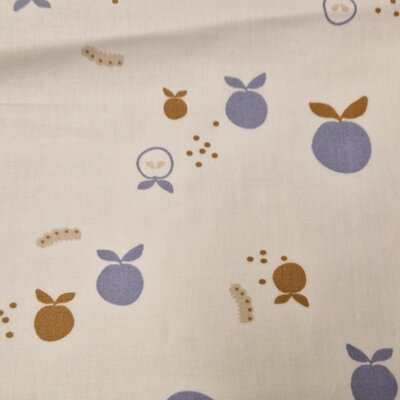 wit (off white) lavendel cacao Fruit en Rupsjes GECOAT katoen (op=op)