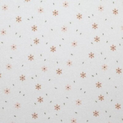 wit (off white) beige camel perzik Sterbloemen - digitale badstof tricot (babybadstof) (op=op)