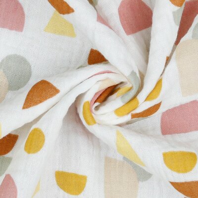 wit roze-terracotta vintage groen camel Geo en Noppen biologische - hydrofiel (op=op)