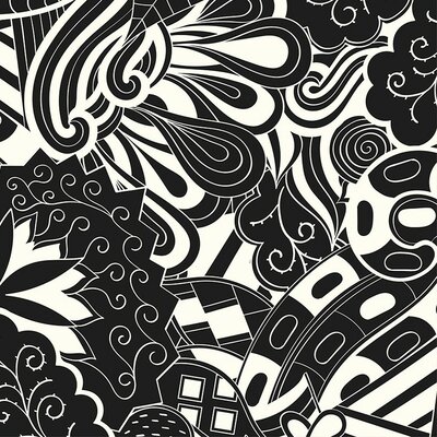 HALF PANAMA DIGITAL PRINT Black and White Beachwear