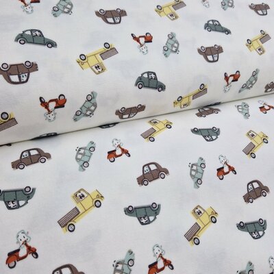 wit (off white) beige zacht geel grijs dusty groen Trucks Autootjes Scooters tricot (op=op)