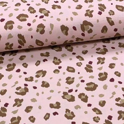 poeder roze bruin beige cacao Panter print  - digitale hydrofiel (op=op)
