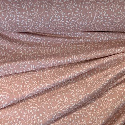 roze (poeder) wit takjes blaadjes - tricot