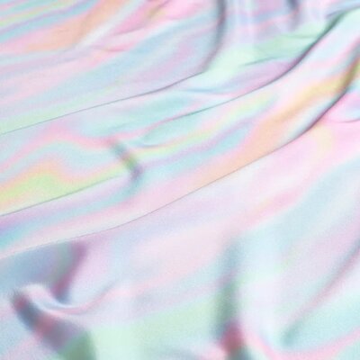 roze blauw geel mint groen Regenboogkleuren lycra sport- en zwemkleding stof (op=op)