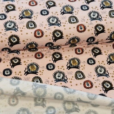 roze (nude) camel grijs terracotta cacao zwart Leeuwtjes - biologische french terry  (op=op)