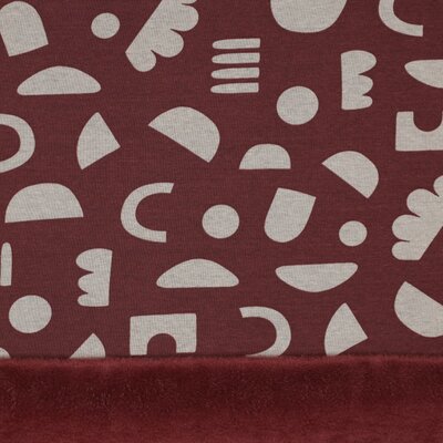 mauve (bordeaux) licht grijs Geo Figuren alpenfleece - knuffel sweat (op=op)