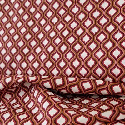 wit roze-terracotta nude bordeaux bruin Retro - poplin katoen (op=op)