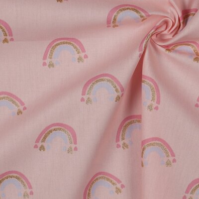 light pink blush blue gold glitter rainbows