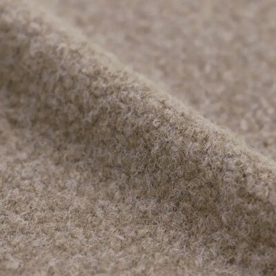 beige melange boucle fabric curly teddy
