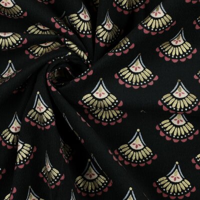 black gold glitter pink bohemian cotton needle cord fabric