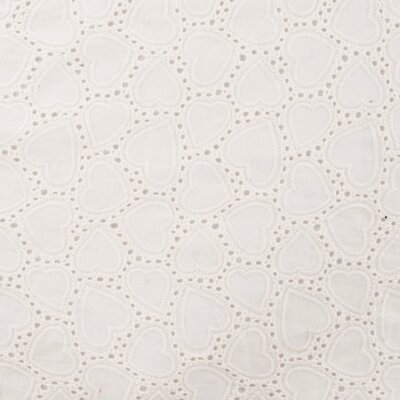 wit Hartjes met gaatjes broderie katoen (op=op)