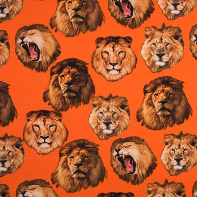 oranje Leeuwen Holland stof digitale tricot (op=op)