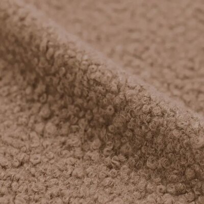 beige cacao boucle fabric curly teddy