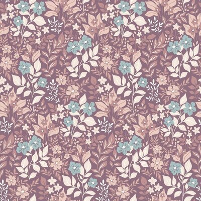 mauve licht blauw nude roze mauve Bloemen en Takjes tricot (op=op)