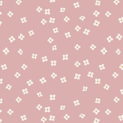 nog 1,3m - roze wit geel Margriet bloemen digitaal katoen (op=op)