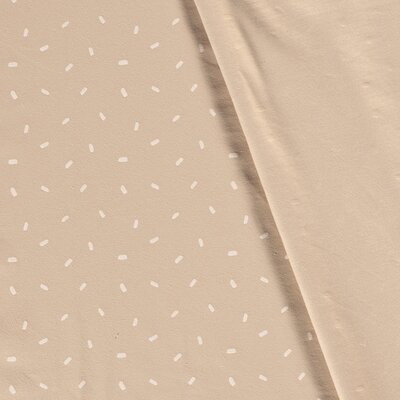beige (kiezel) wit Confetti streepjes tricot