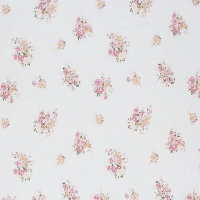 wit (off white) oude roze geel Bosje Bloemen - digitaal fijne katoenen Baby rib tricot SOFT (op=op)