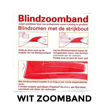 wit blindzoomband vlies strijkbaar Antex 30 mm x 5 mtr