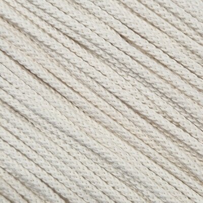 wit (off white - ivoor) gevlochten koord 5mm - 3meter/zakje