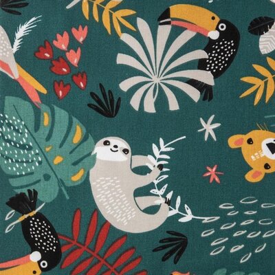 groen (saffier) grijs camel wit terracotta groen zwart Papaya Kaktus en Luiaards GECOAT katoen (op=op) 