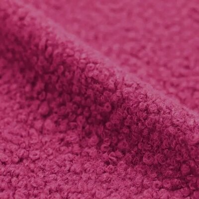 pink (cardinal) boucle fabric curly teddy