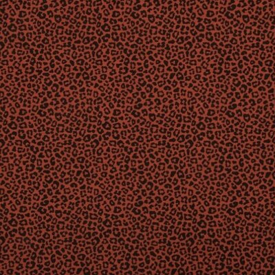 terracotta black small leopard poplin
