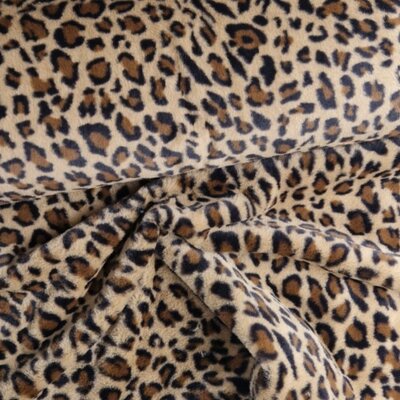 camel (beige) brown black Panther print faux fur
