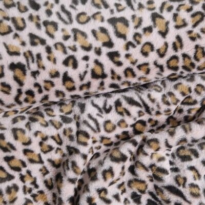  old pink (light) beige black Panther print faux fur