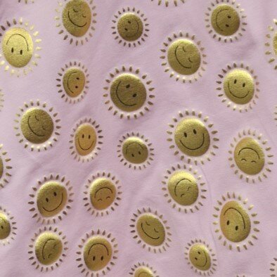 roze gouden Zonnetjes -  glitter tricot (op=op)