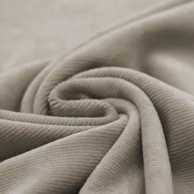 beige (donker taupe) katoenen smalle ribFluweel tricot (op=op)