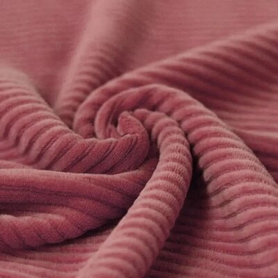 roze (framboos) katoenen ribFluweel tricot