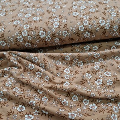  beige terracotta white brown Flowers jersey