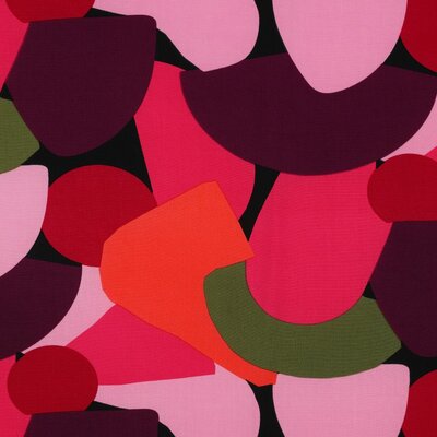  zwart blush roze groen mauve koraal lila Kustpoel - Lenzing Ecovero Viscose Nerida Hansen (op=op)